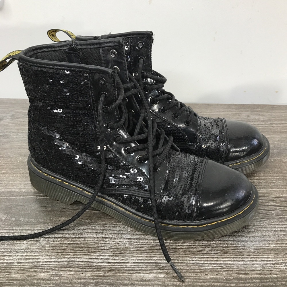 Ltd.Ed. DR. MARTENS '1460 Pooch Seqn' Black Zipper Boots UK 4 US 5M